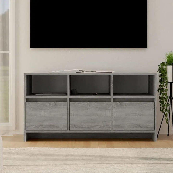 Alhome Grey TV Table Spacious and Modern Entertainment Center in Compressed Wood - Zrafh.com - Your Destination for Baby & Mother Needs in Saudi Arabia