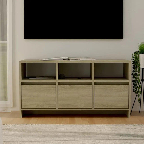 Alhome Brown TV Table Stylish and Spacious Entertainment Center in Compressed Wood - Zrafh.com - Your Destination for Baby & Mother Needs in Saudi Arabia