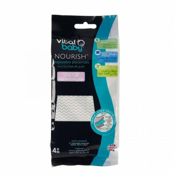 Vital Baby Nourish Disposable Placemats 4+ Months - 35X25 Cm - 5 Pieces - ZRAFH