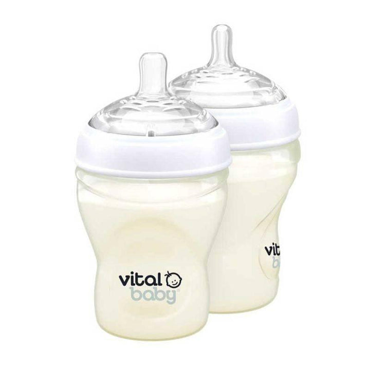 Vital Baby Nurture Breast-Like Feeding Bottles - 240 ml - 2 Pieces - ZRAFH