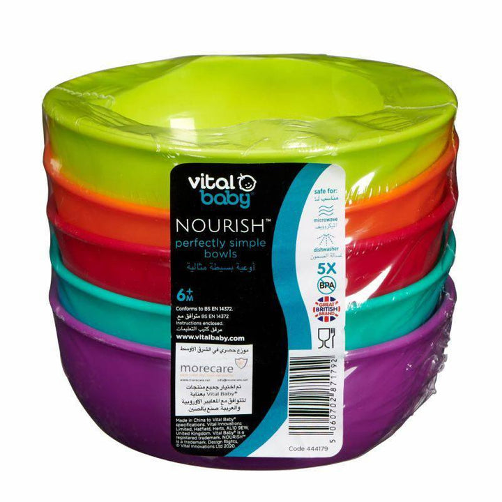 Vital Baby Nourish Perfectly Simple Bowls 6+ Months - Multicolor - 5 Pieces - ZRAFH