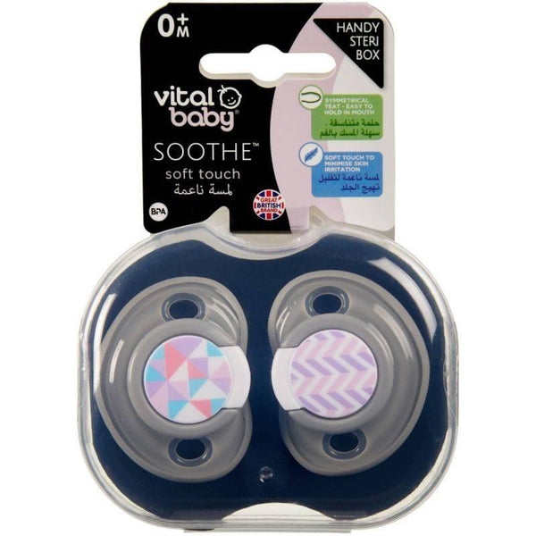 Vital Baby SOOTHE soft touch 0 months+ for girls - 2pcs - ZRAFH