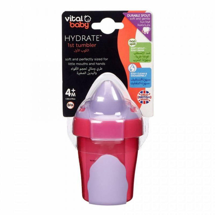 Vital Baby Hydrate 1st Tumbler fizz 4+ months 120 ml - Pink&Purple - ZRAFH