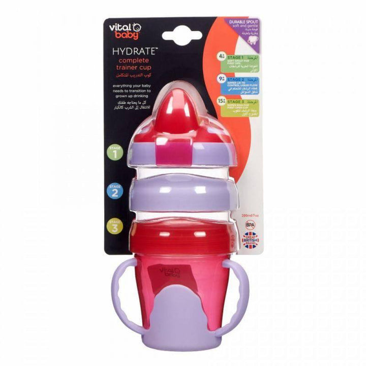 Vital Baby Hydrate Complete fizz Trainer Cup With Handles 200 ml - Pink&Purple - ZRAFH