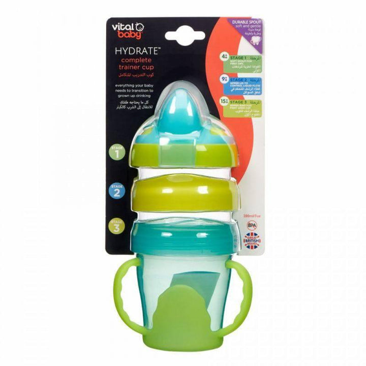 Vital Baby Hydrate Complete Pop Trainer Cup With Handles 200 ml - Blue&Green - ZRAFH