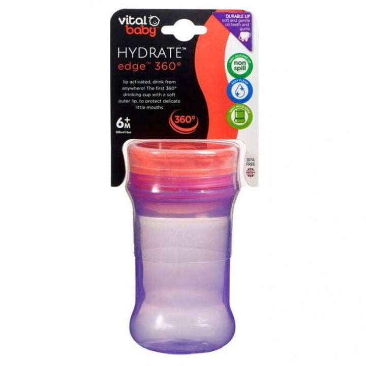 Vital Baby Hydrate Edge 360 Fizz Cup 6+ Months - 280 ml - Red&Purple - ZRAFH