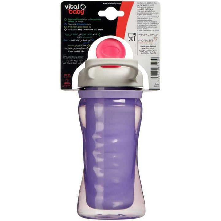 Vital Baby Hydrate fizz Incredibly Cool Insulated Cup 12+ months - 290 ml - Purple&Grey - ZRAFH