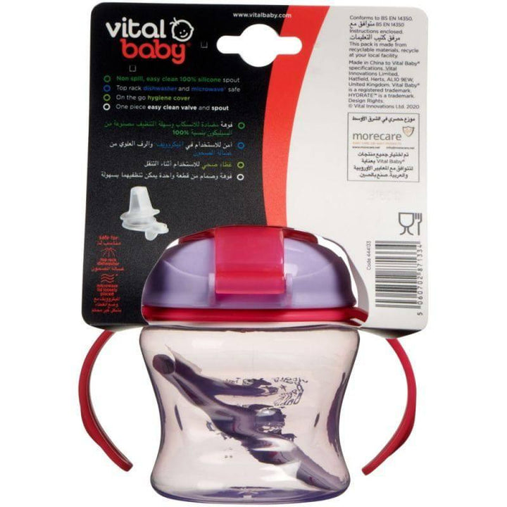 Vital Baby Hydrate fizz Little Sipper With Removable Handles 4+ months - 190 ml - Pink&Purple - ZRAFH