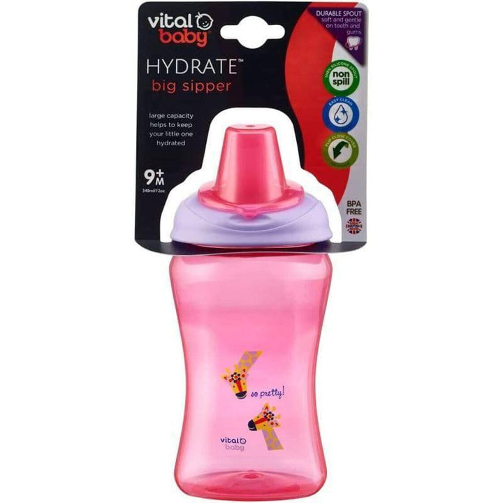 Vital Baby Hydrate fizz Little Sipper With Removable Handles 9+ months - 340 ml - Pink&Purple - ZRAFH