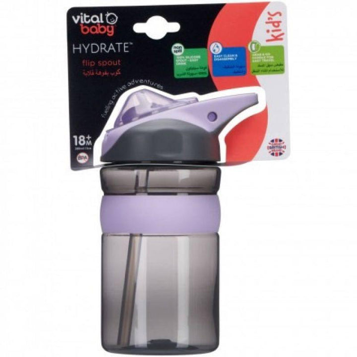 Vital Baby Hydrate Kid's Flip fizz Spout 18+ months - 380 ml - Black&Purple - ZRAFH