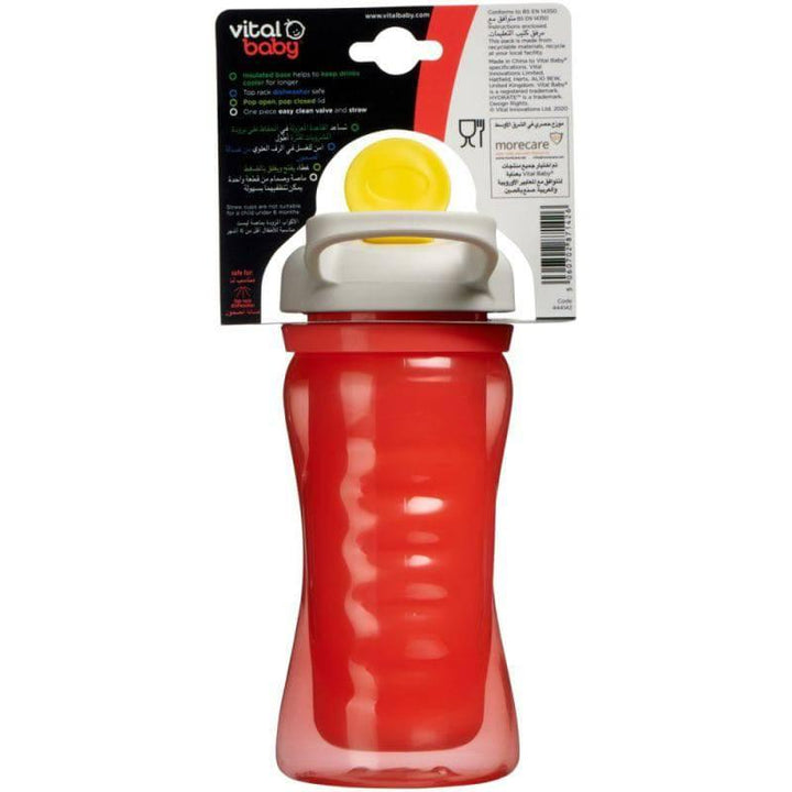 Vital Baby Hydrate pop Incredibly Cool Insulated Cup 12+ months - 290 ml - Orange&Grey - ZRAFH