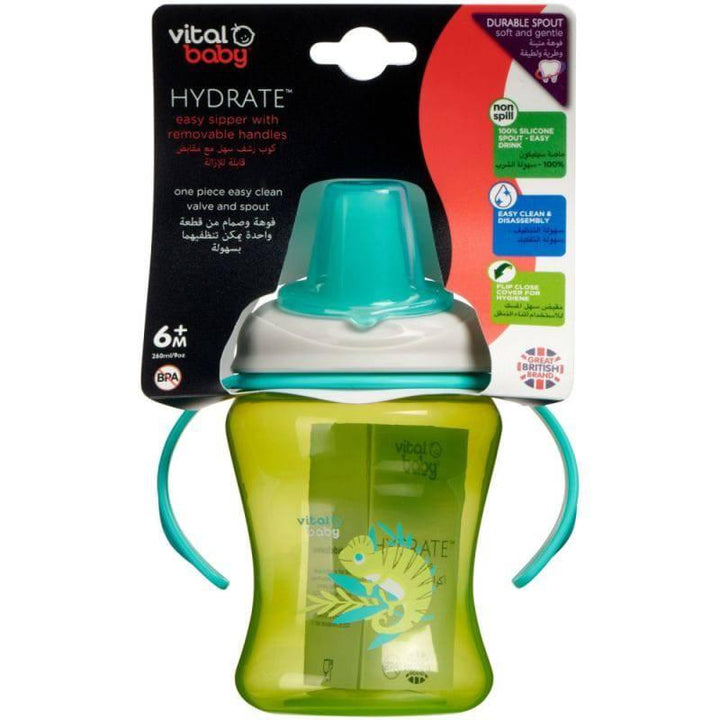 Vital Baby Hydrate pop Little Sipper With Removable Handles 6+ months - 260 ml - Blue&Orange - ZRAFH