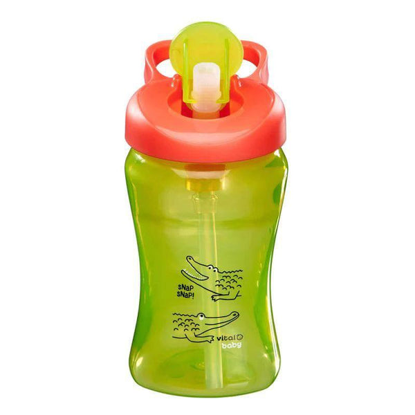 Vital Baby Hydrate pop Sippy Straw Cup 12+ months - 340 ml - Green&Orange - ZRAFH