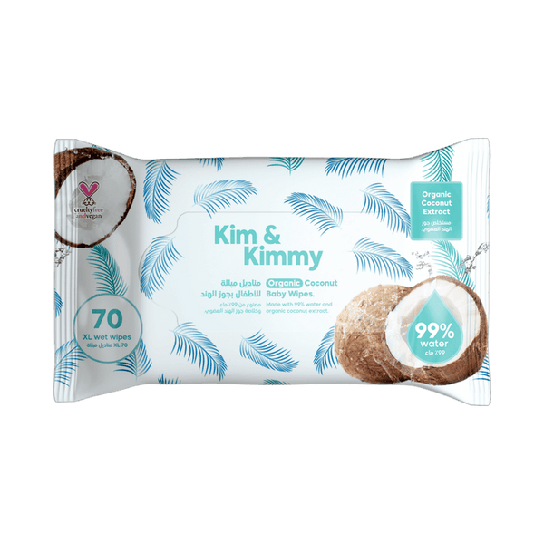 Kim & Kimmy - Organic Coconut Water Wipes Qty 70 - ZRAFH