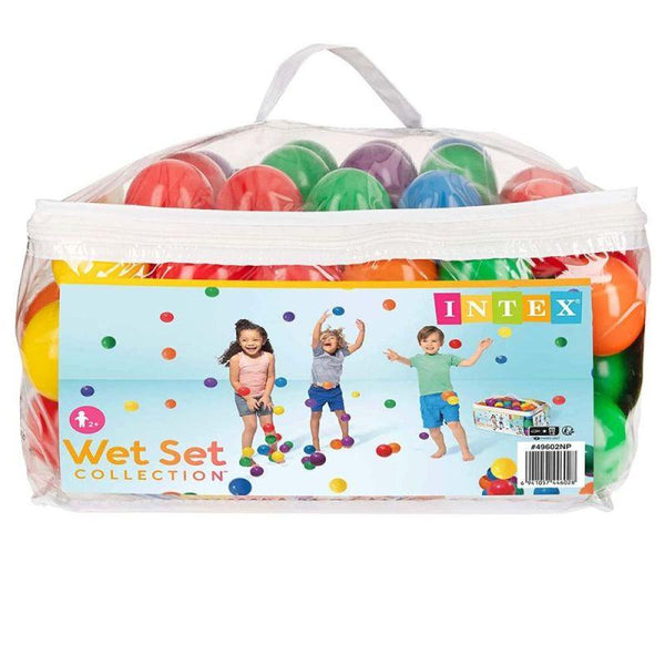 Intex Set of 100 Coloured Ball Fun Ballz - 6.5 cm - INT49602 - Zrafh.com - Your Destination for Baby & Mother Needs in Saudi Arabia