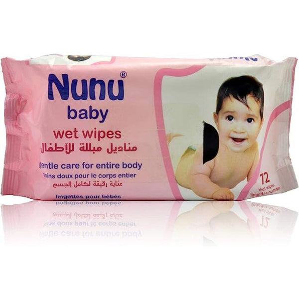 Nunu Baby Wipes - Pink - 72 Wipes - ZRAFH
