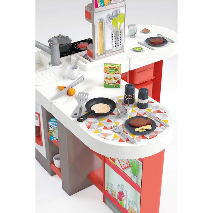 Smoby Tefal Studio Kitchen Playset - 85x83.5x99 cm - Red and Grey - Zrafh.com - Your Destination for Baby & Mother Needs in Saudi Arabia