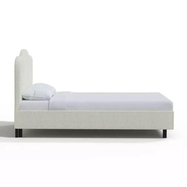 Supreme Comfort: Swedish Wood King Bed - Regal Ivory Tranquility (160x200x140) by Alhome - Zrafh.com - Your Destination for Baby & Mother Needs in Saudi Arabia