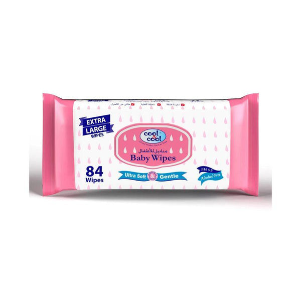 Cool & Cool Baby Wipes Extra Large - Pink - 84 Pieces - Zrafh.com - Your Destination for Baby & Mother Needs in Saudi Arabia