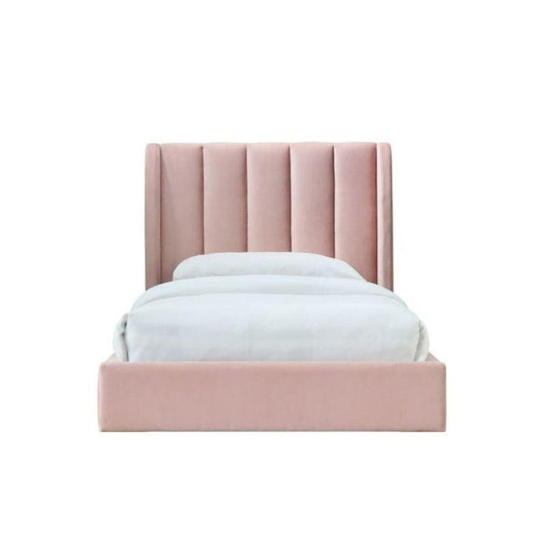 Pink Velvet Single Bed Size 120x200 By Alhome - 110110093 - Zrafh.com - Your Destination for Baby & Mother Needs in Saudi Arabia