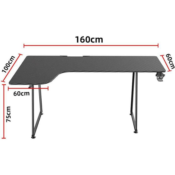 Gaming desk - 160 cm - professional L-shaped gaming table - GTL-203B - Zrafh.com - Your Destination for Baby & Mother Needs in Saudi Arabia