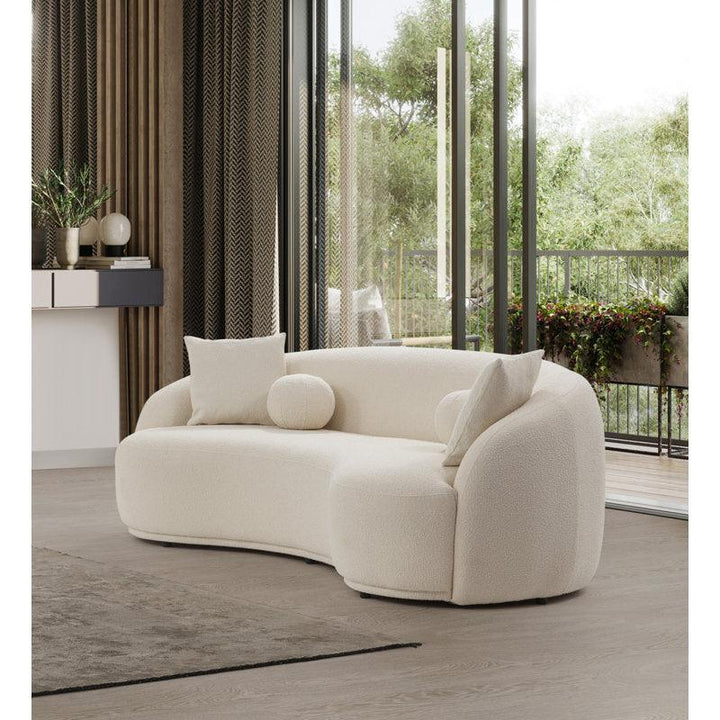 3-Seater Beige Bouclé Sofa" By Alhome - Zrafh.com - Your Destination for Baby & Mother Needs in Saudi Arabia