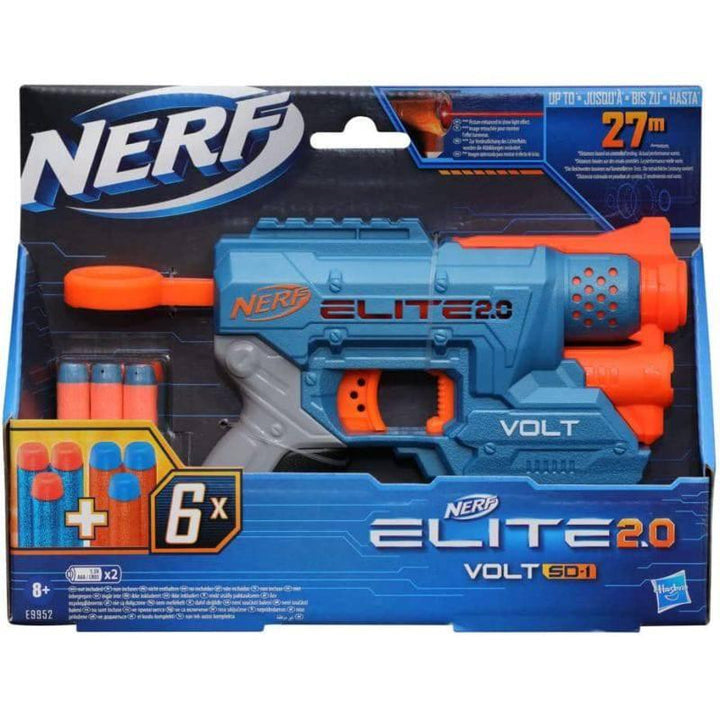 Nerf Elite 2.0 Volt SD-1 Blaster Light Beam Targeting, 2-Dart Storage - 6 Darts - ZRAFH
