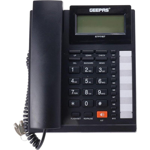 Geepas 16 Digits LCD Display Caller Id Telephone - GTP7187 - Zrafh.com - Your Destination for Baby & Mother Needs in Saudi Arabia