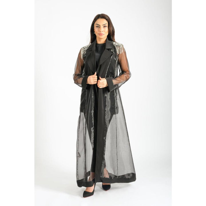 Londonella Women's Long-Sleeved Chiffon Abaya - Black - 100240 - Zrafh.com - Your Destination for Baby & Mother Needs in Saudi Arabia