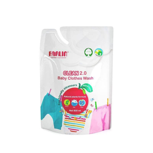Farlin Clean 2.0 Baby Clothing Detergent Refill Pack - 800 ml - ZRAFH