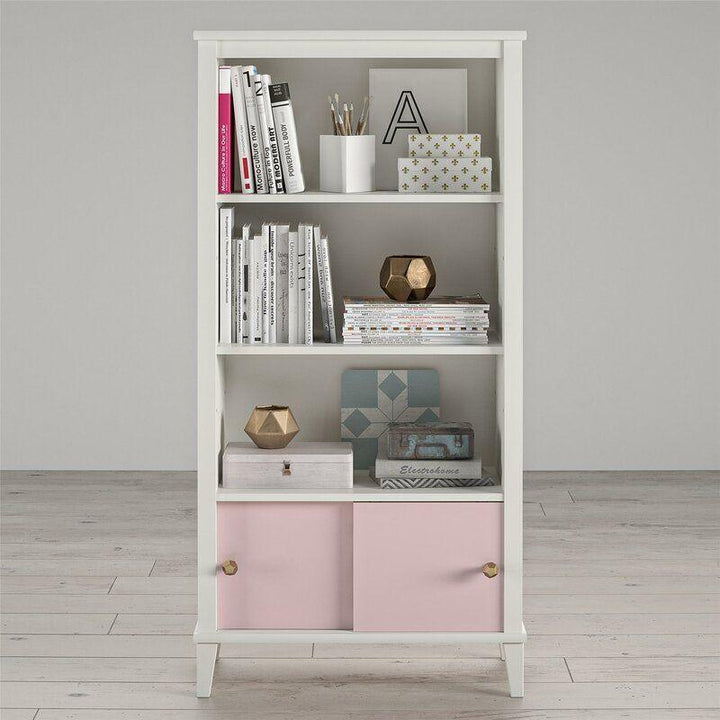 Kids Bookcase: 69x32x137 Wood, White and Pink by Alhome - Zrafh.com - Your Destination for Baby & Mother Needs in Saudi Arabia