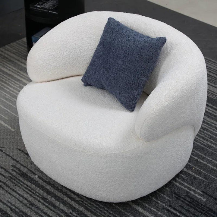 Cloud Comfort: White Bouclé Chair for Chic Serenity By Alhome - Zrafh.com - Your Destination for Baby & Mother Needs in Saudi Arabia