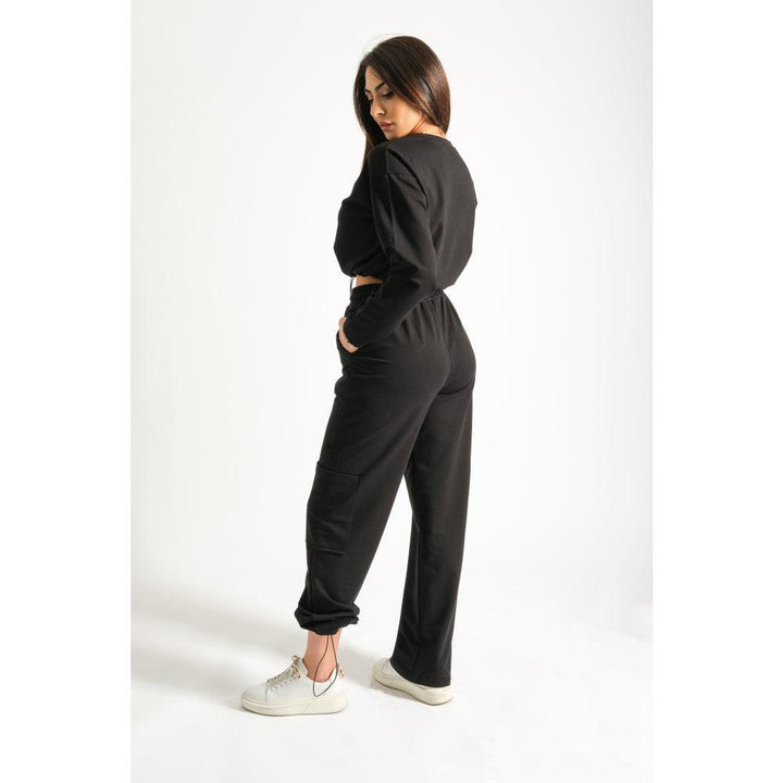 Londonella High Neck Sports Set With Elasticated drawstring waist - Black - 100195 - Zrafh.com - Your Destination for Baby & Mother Needs in Saudi Arabia