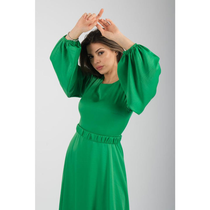 Londonella Women's Long Evening Dress with Long Sleeves - Green - 100266 - Zrafh.com - Your Destination for Baby & Mother Needs in Saudi Arabia