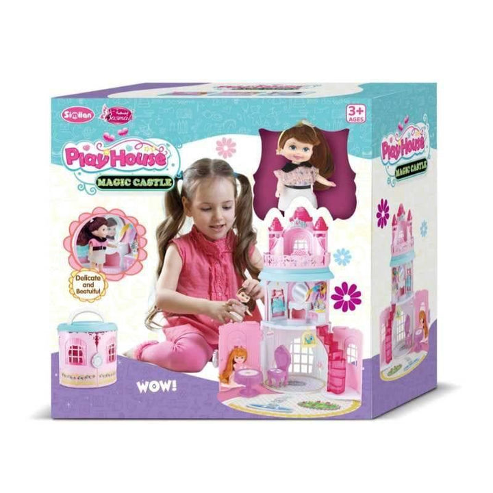 Beautiful Doll With Castle Set Pink - 65x28x48 cm 32-1738833 - ZRAFH