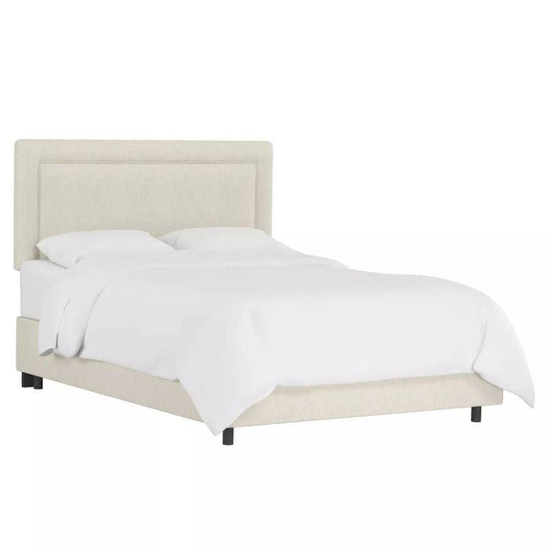 Ivory Linen Tranquility: Swedish Wood Super King Bed (200x200x140) by Alhome - Zrafh.com - Your Destination for Baby & Mother Needs in Saudi Arabia