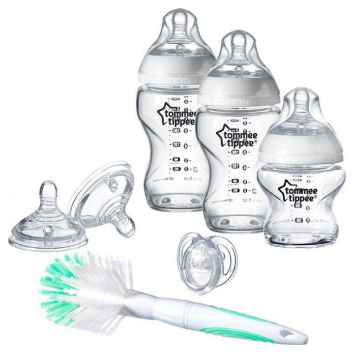 Tommee Tippee Closer to Nature Glass Baby Bottle Starter Set - Clear - Zrafh.com - Your Destination for Baby & Mother Needs in Saudi Arabia