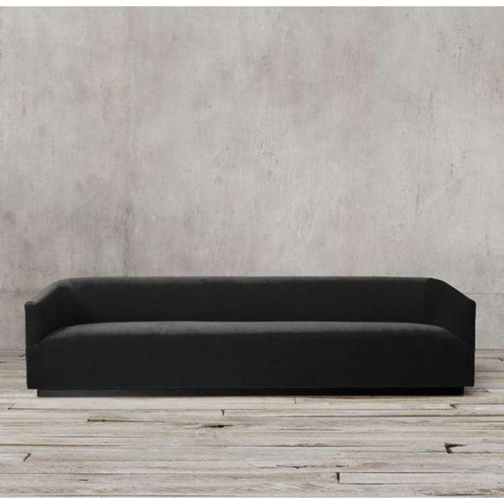 Sleek Black Velvet 3-Seater Sofa Swedish Wood By Alhome - 110110916 - Zrafh.com - Your Destination for Baby & Mother Needs in Saudi Arabia