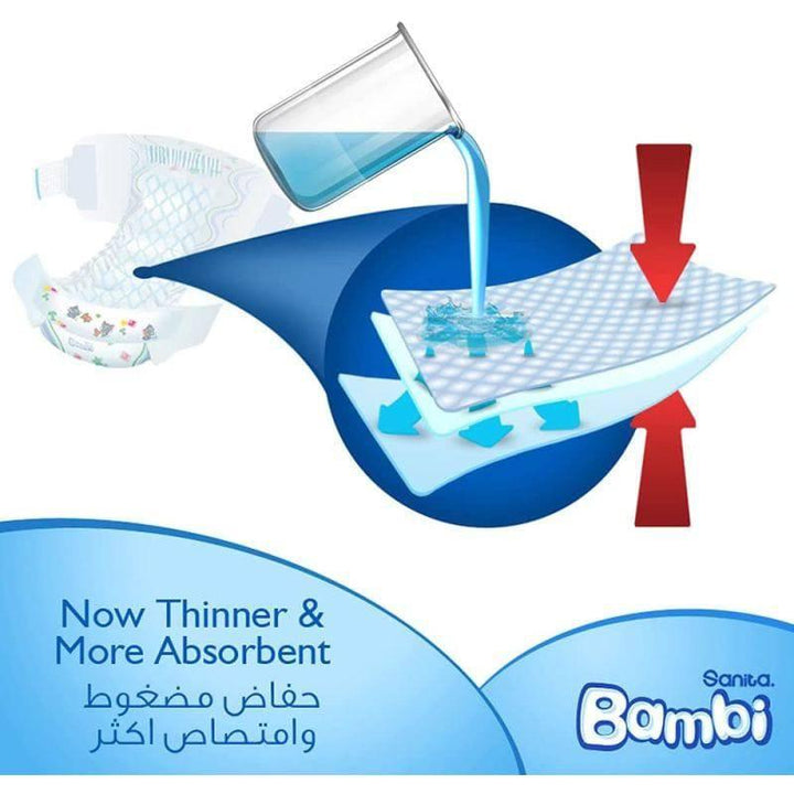 Sanita Bambi Baby Diaper Value Pack #5 Size XL,12-22 KG, 28 Diapers - ZRAFH