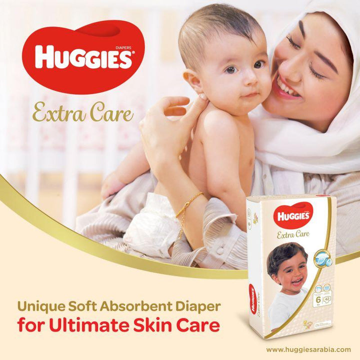 Huggies Extra Care Diapers - Jumbo Pack - Size 5 - 60 Diapers - Zrafh.com - Your Destination for Baby & Mother Needs in Saudi Arabia