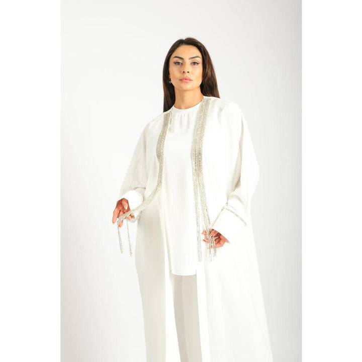 Londonella Women's Long Sleeves Abaya - White - 100243 - Zrafh.com - Your Destination for Baby & Mother Needs in Saudi Arabia