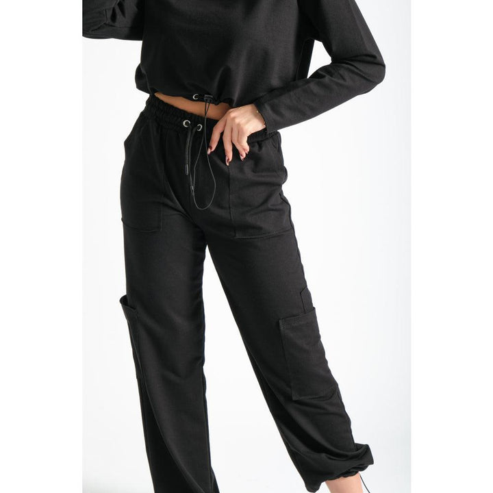 Londonella High Neck Sports Set With Elasticated drawstring waist - Black - 100195 - Zrafh.com - Your Destination for Baby & Mother Needs in Saudi Arabia