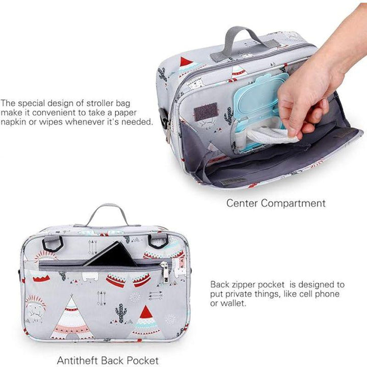 Little Story Baby Diaper Changing Clutch Kit - Polar Bear Grey - Zrafh.com - Your Destination for Baby & Mother Needs in Saudi Arabia