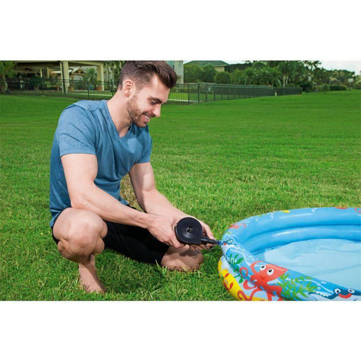 Inflatable Swimming Play Pool Set - 122x20 cm Blue - 26-51124 - ZRAFH