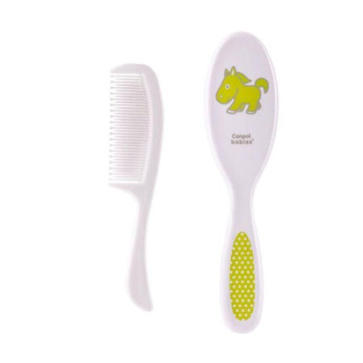 Canpol Babies Hair brush and comb set with soft natural bristles for newborns - ZRAFH