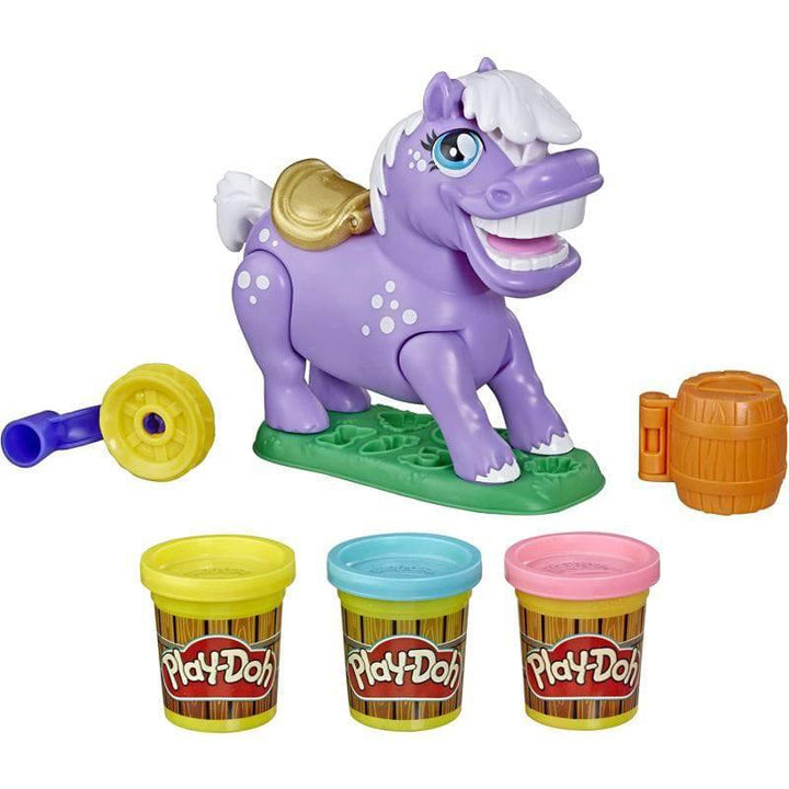 Play-Doh Animal Crew Naybelle Show Pony Farm Animal Playset with 3 Non-Toxic Colors - ZRAFH