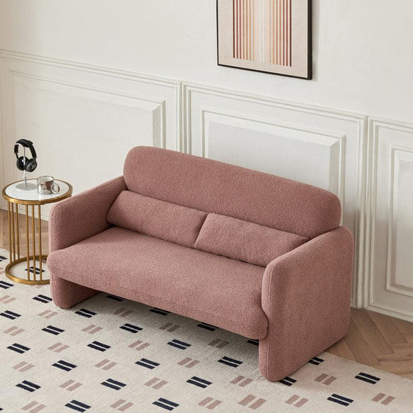 Pretty in Pink: 3-Seater Bouclé Sofa for a Playful Touch By Alhome - Zrafh.com - Your Destination for Baby & Mother Needs in Saudi Arabia