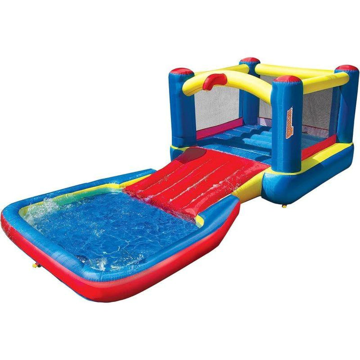 Banzai Bounce N Splash Outdoor Inflatable Water Park Play Center With Slide - 192x72x60" - 5 To 12 Years - Zrafh.com - Your Destination for Baby & Mother Needs in Saudi Arabia