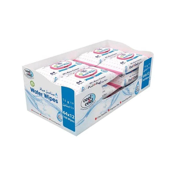 Cool & Cool 99% Water Content Baby Wipes Pack of 12 - 64 Each - Zrafh.com - Your Destination for Baby & Mother Needs in Saudi Arabia