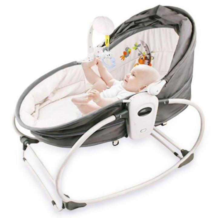 Teknum 5-in-1 Cozy Rocker Bassinet w/ Awning And Mosquito Net - Grey - Zrafh.com - Your Destination for Baby & Mother Needs in Saudi Arabia